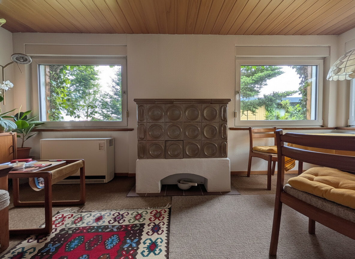Wohnzimmer mit Ofen